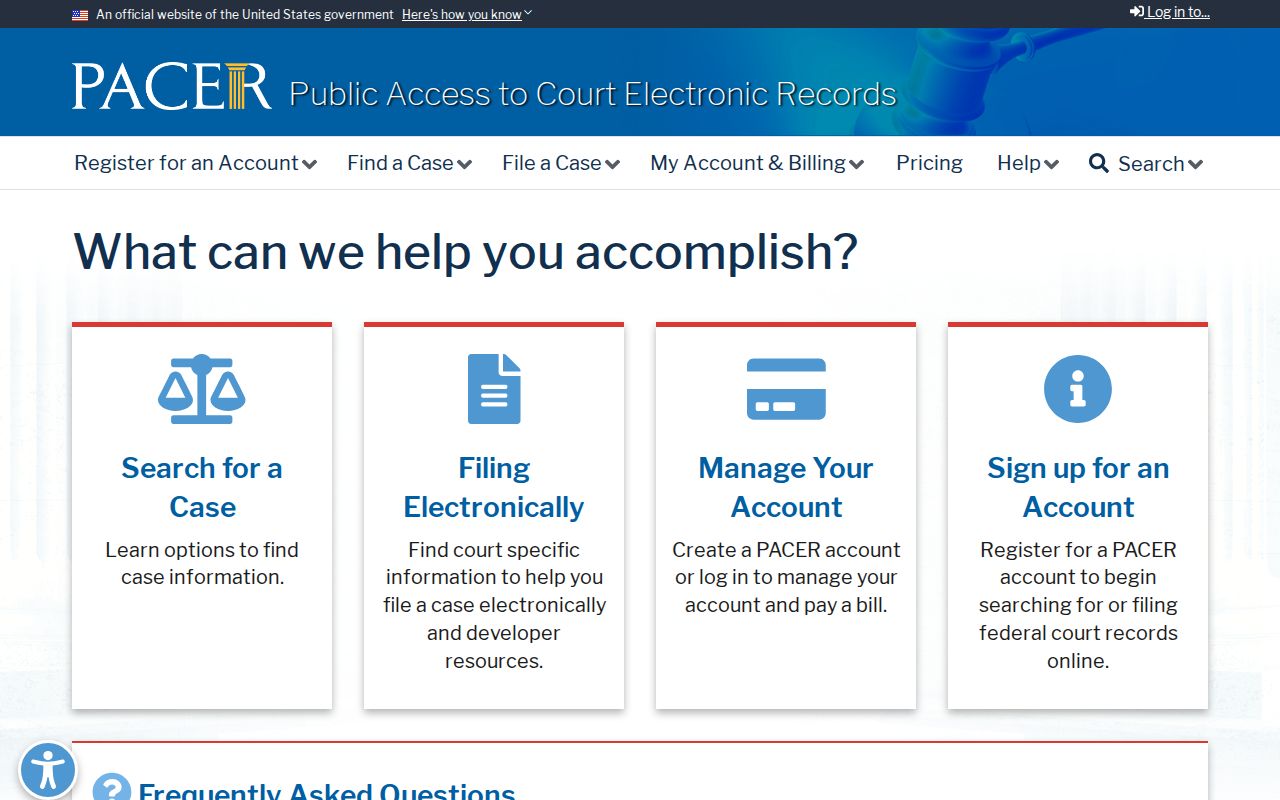 PACER federal court case search gateway for possible Chatham-related federal filings