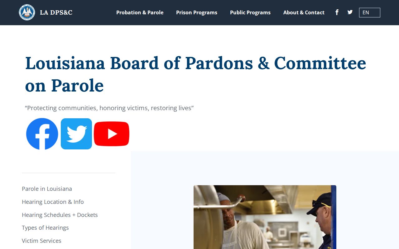 Louisiana parole resources and docket information